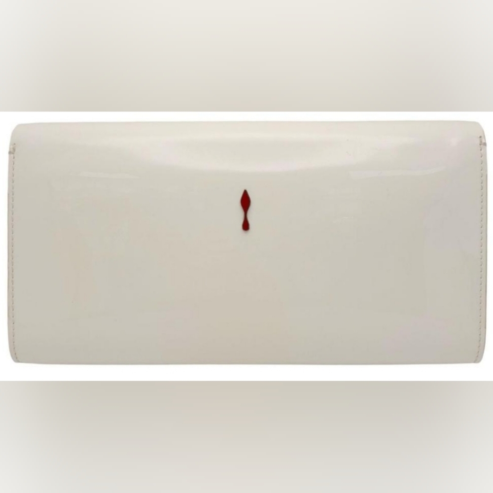 Christian LOUBOUTIN  White Patent Leather Vero Dodat Clutch Shoulder Handbag - Picture 7 of 13